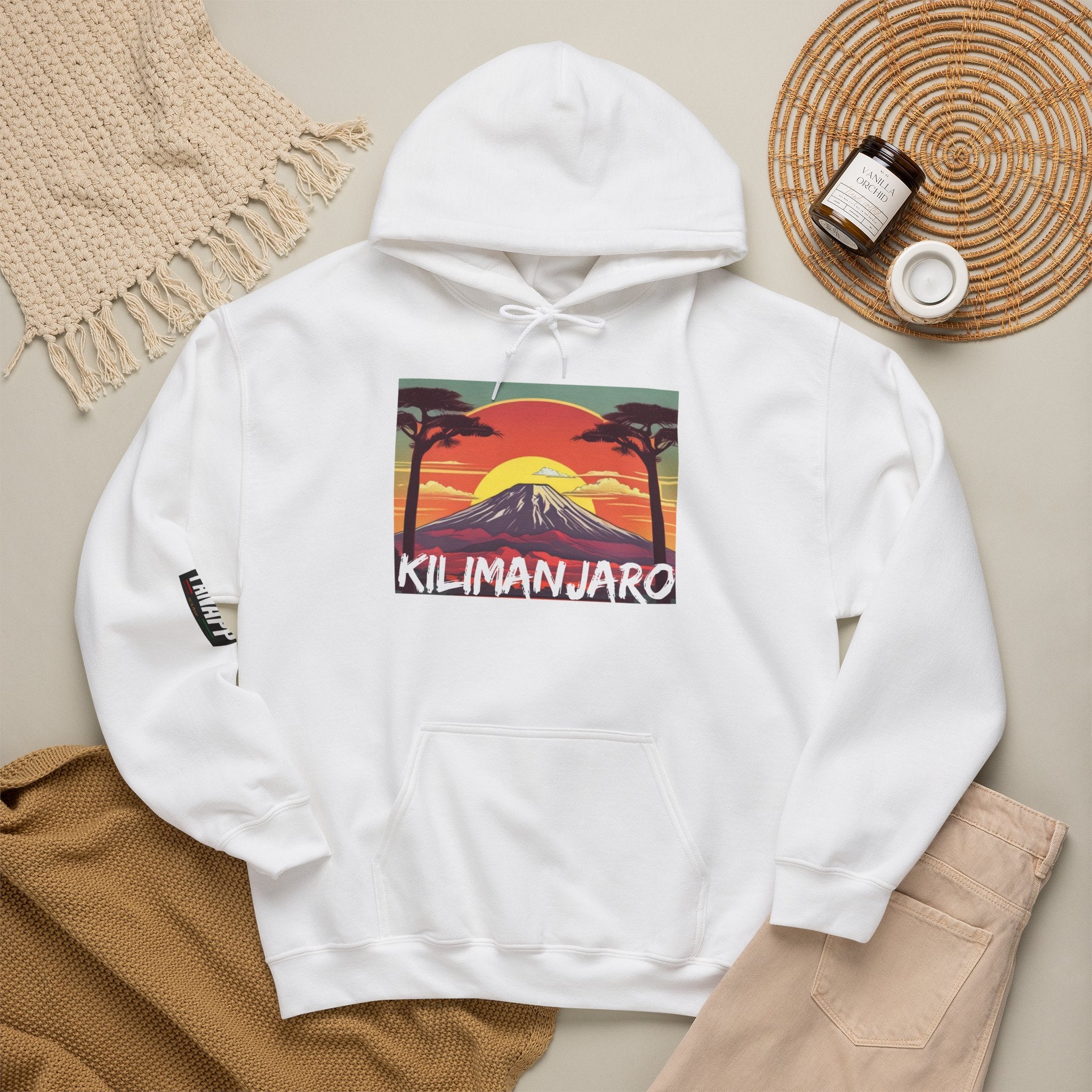 Kilimanjaro Graphic Hoodie — Retro Sunset Mountain Travel Sweatshirt