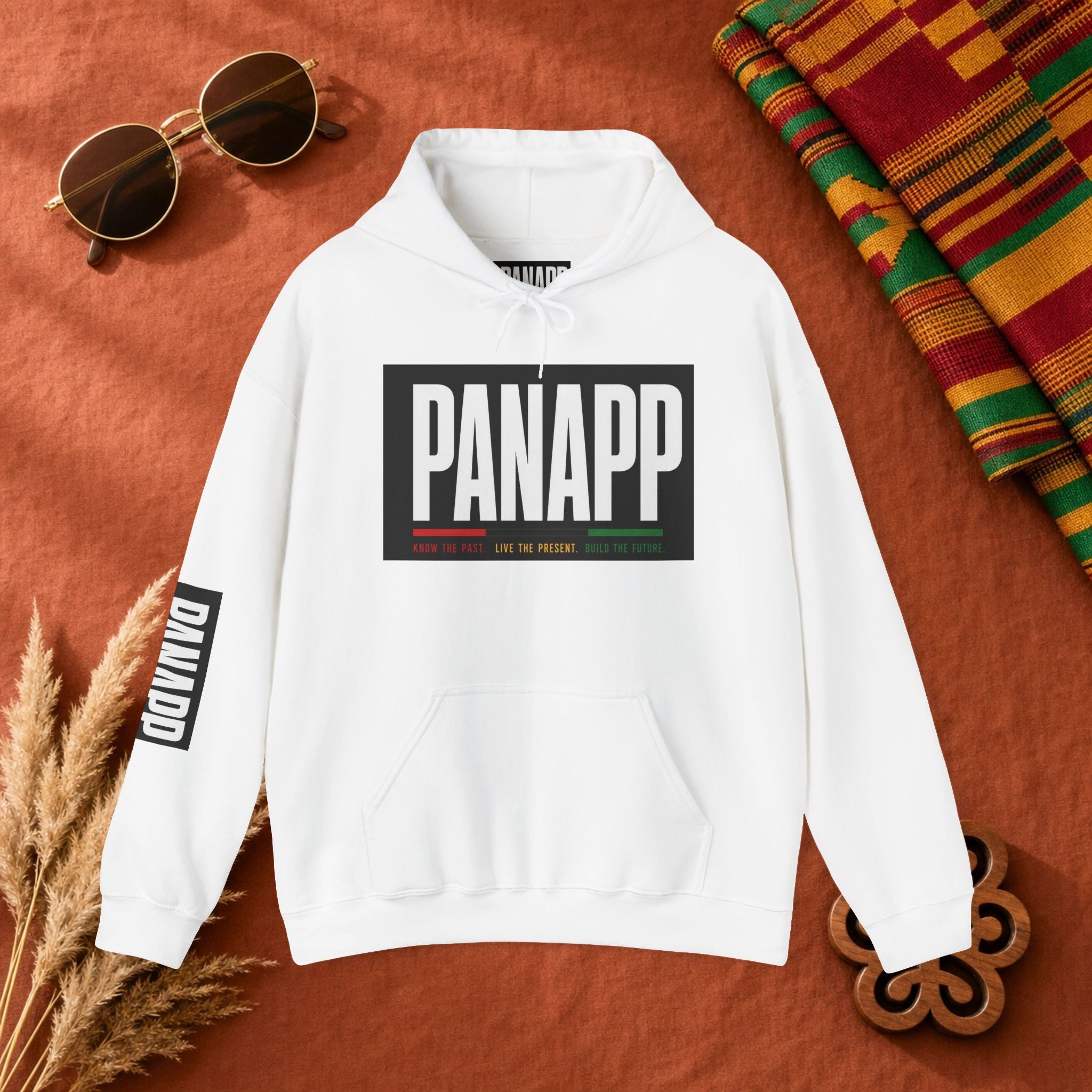 PANAPP Graphic Hoodie — Pan-African Apparel Pullover with Sleeve Logo