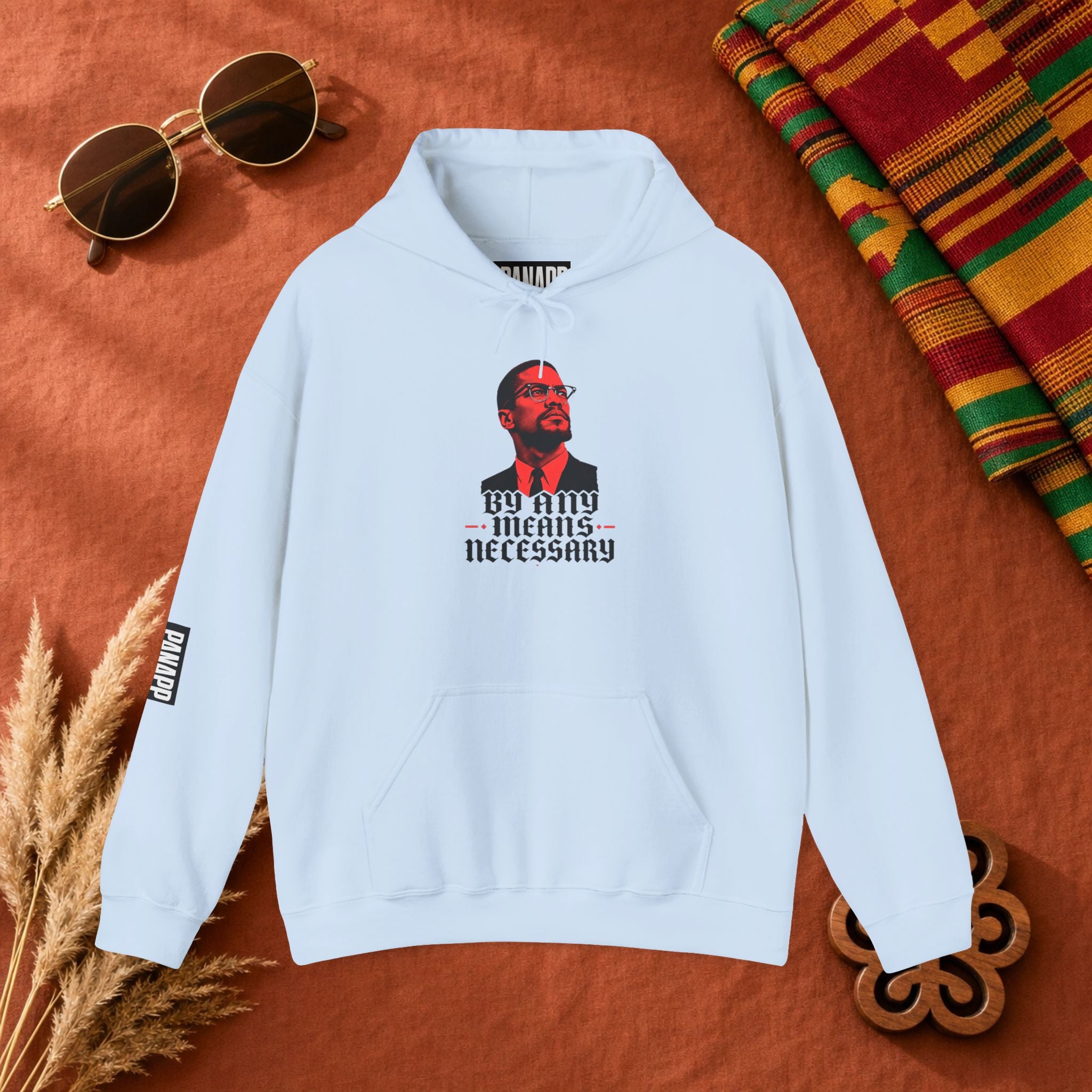Hoodie — 'By Any Means Necessary' Graphic Pullover