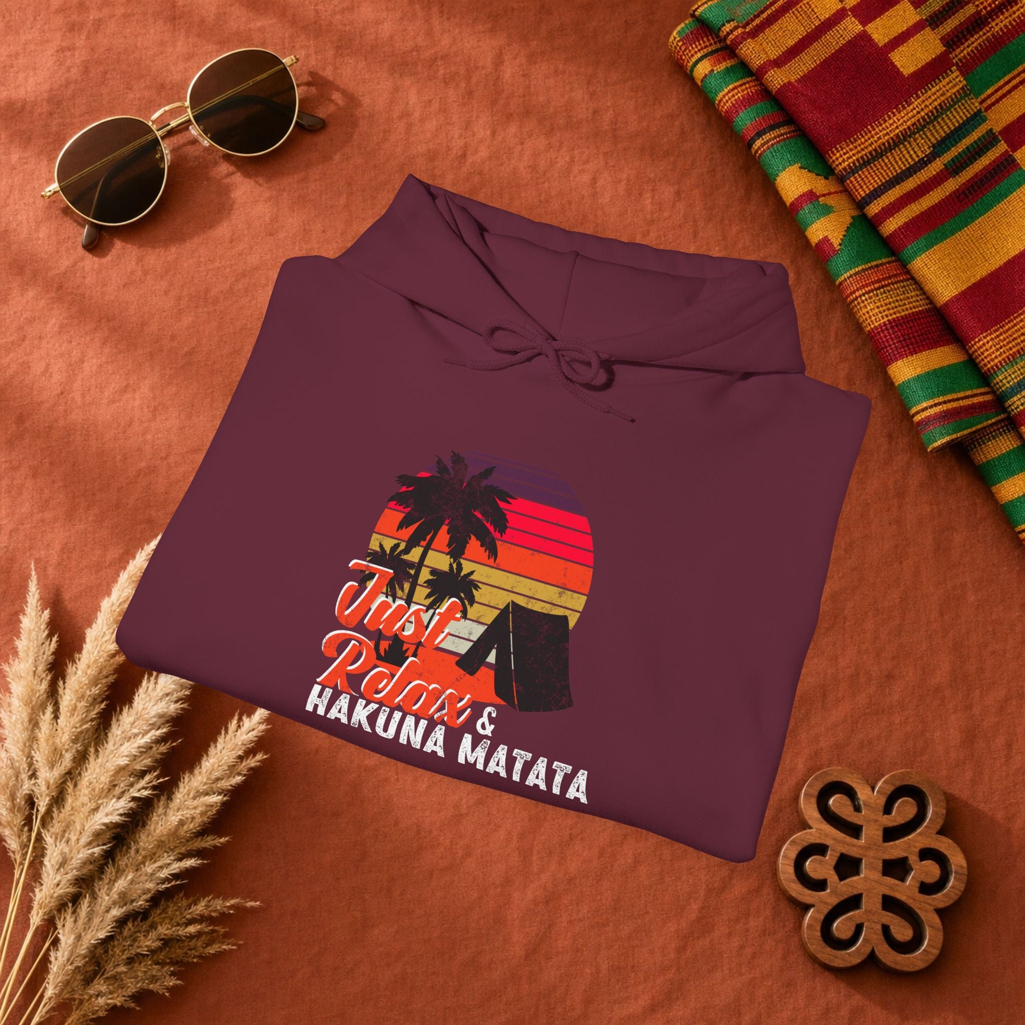 Hakuna Matata Hoodie – Just Relax Sunset Lion Graphic Hoodie