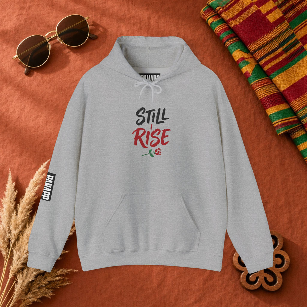 Still Rise Hoodie — Inspirational 'Still Rise' Rose Graphic Hooded Sweatshirt
