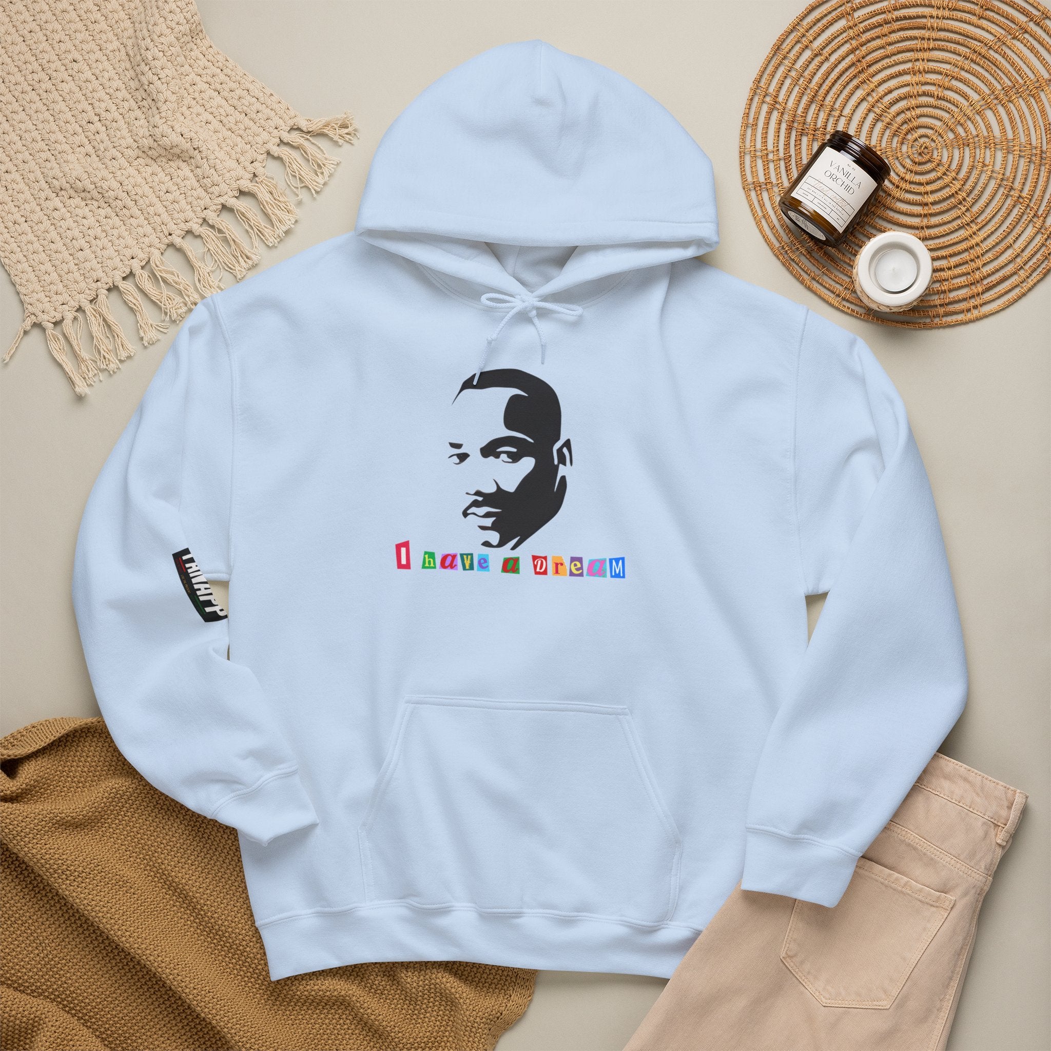 Inspirational Portrait Hoodie — I Have a Dream Graphic Sweatshirt