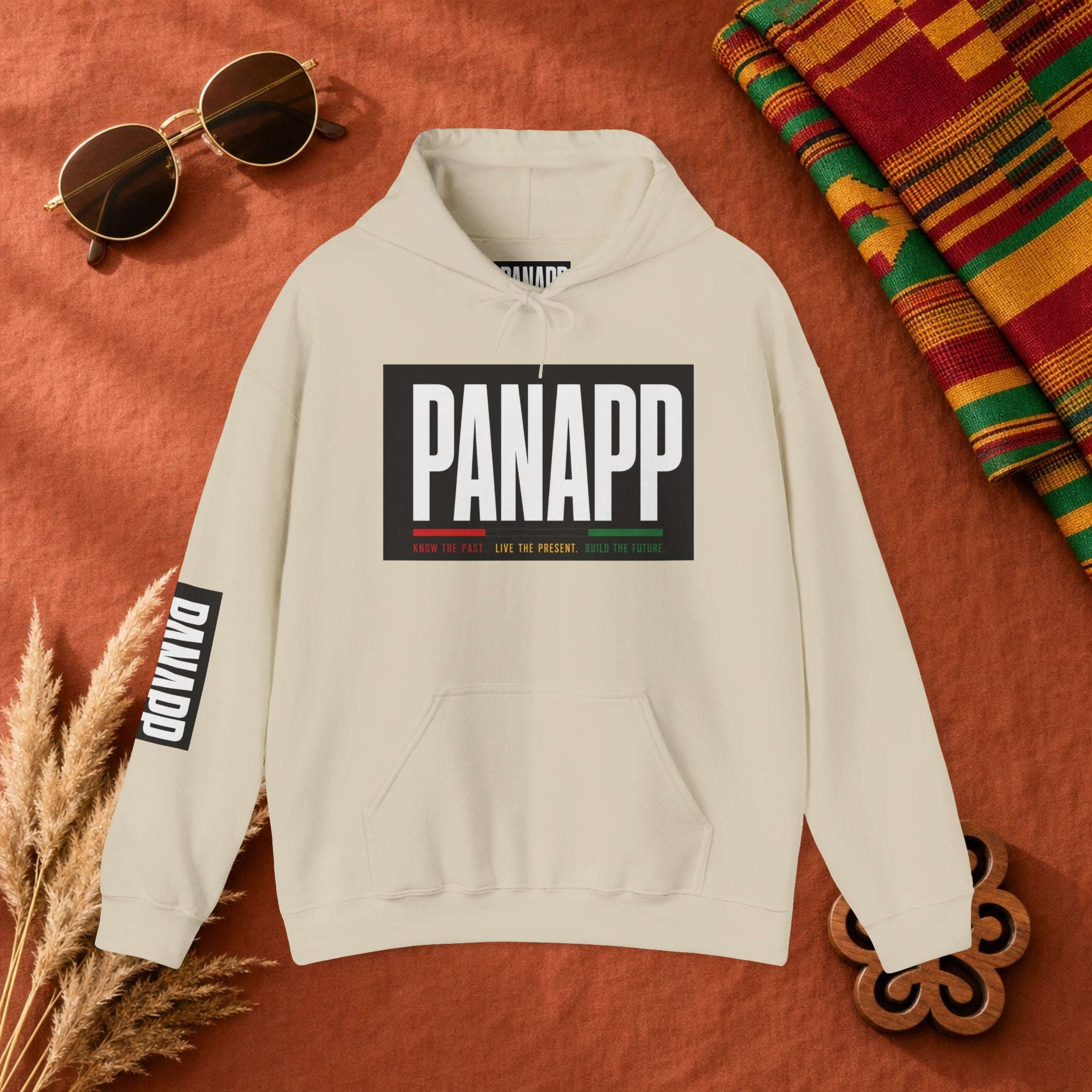 PANAPP Graphic Hoodie — Pan-African Apparel Pullover with Sleeve Logo