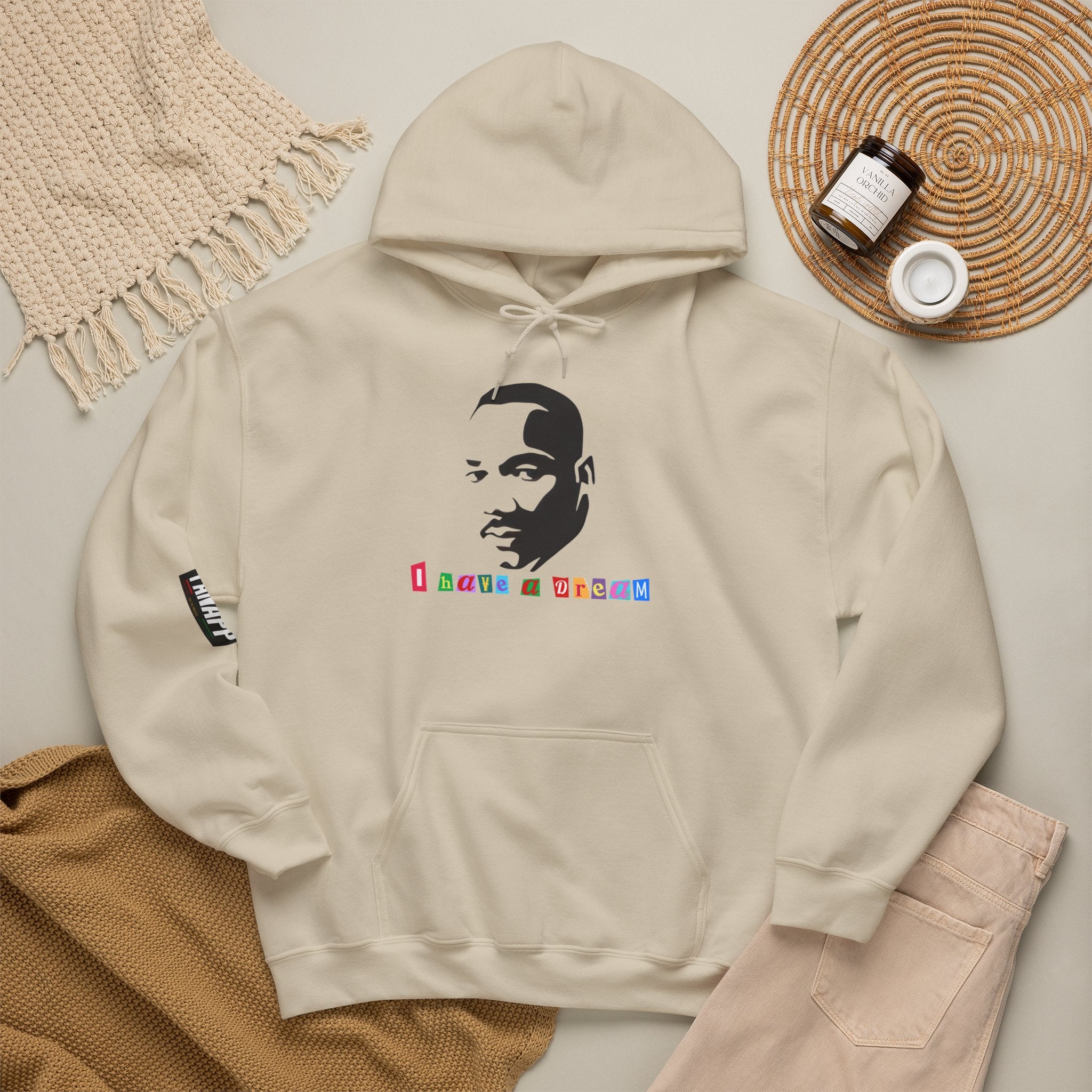 Inspirational Portrait Hoodie — I Have a Dream Graphic Sweatshirt