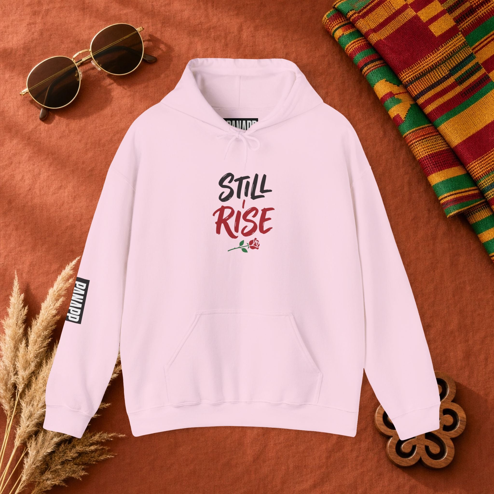 Still Rise Hoodie — Inspirational 'Still Rise' Rose Graphic Hooded Sweatshirt