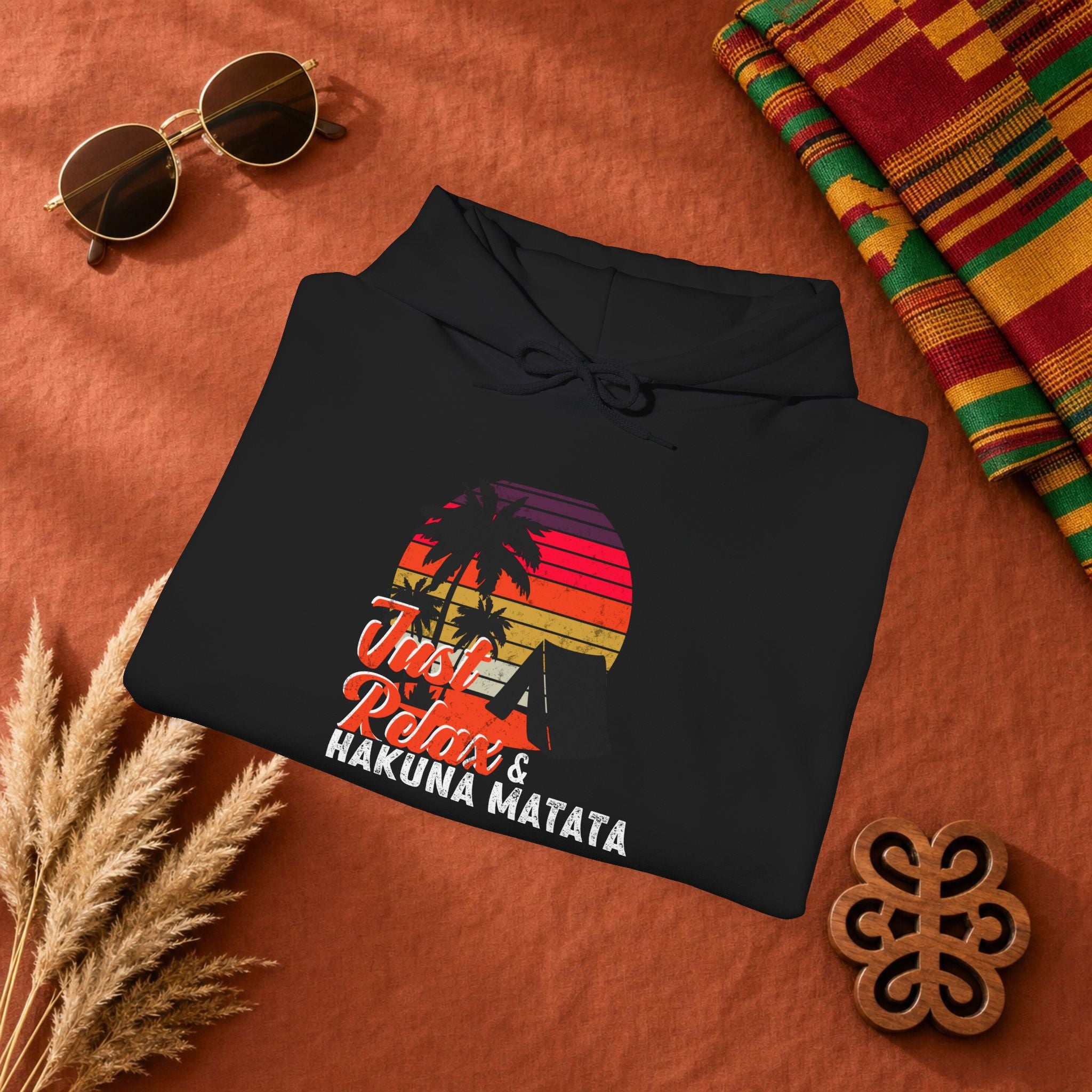 Hakuna Matata Hoodie – Just Relax Sunset Lion Graphic Hoodie