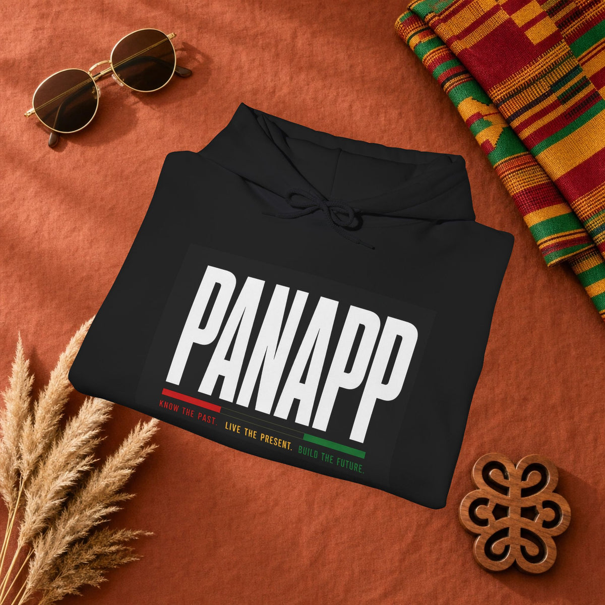 PANAPP Graphic Hoodie — Pan-African Apparel Pullover with Sleeve Logo