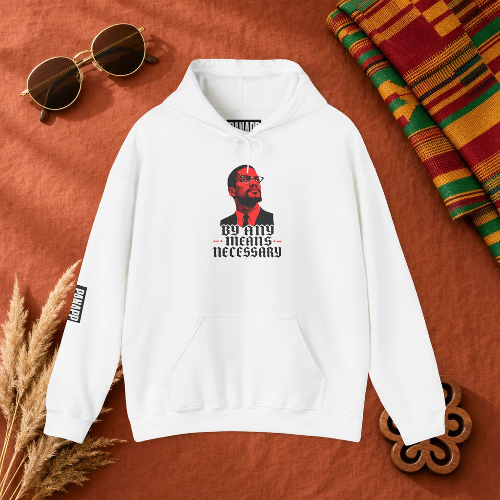 Hoodie — 'By Any Means Necessary' Graphic Pullover