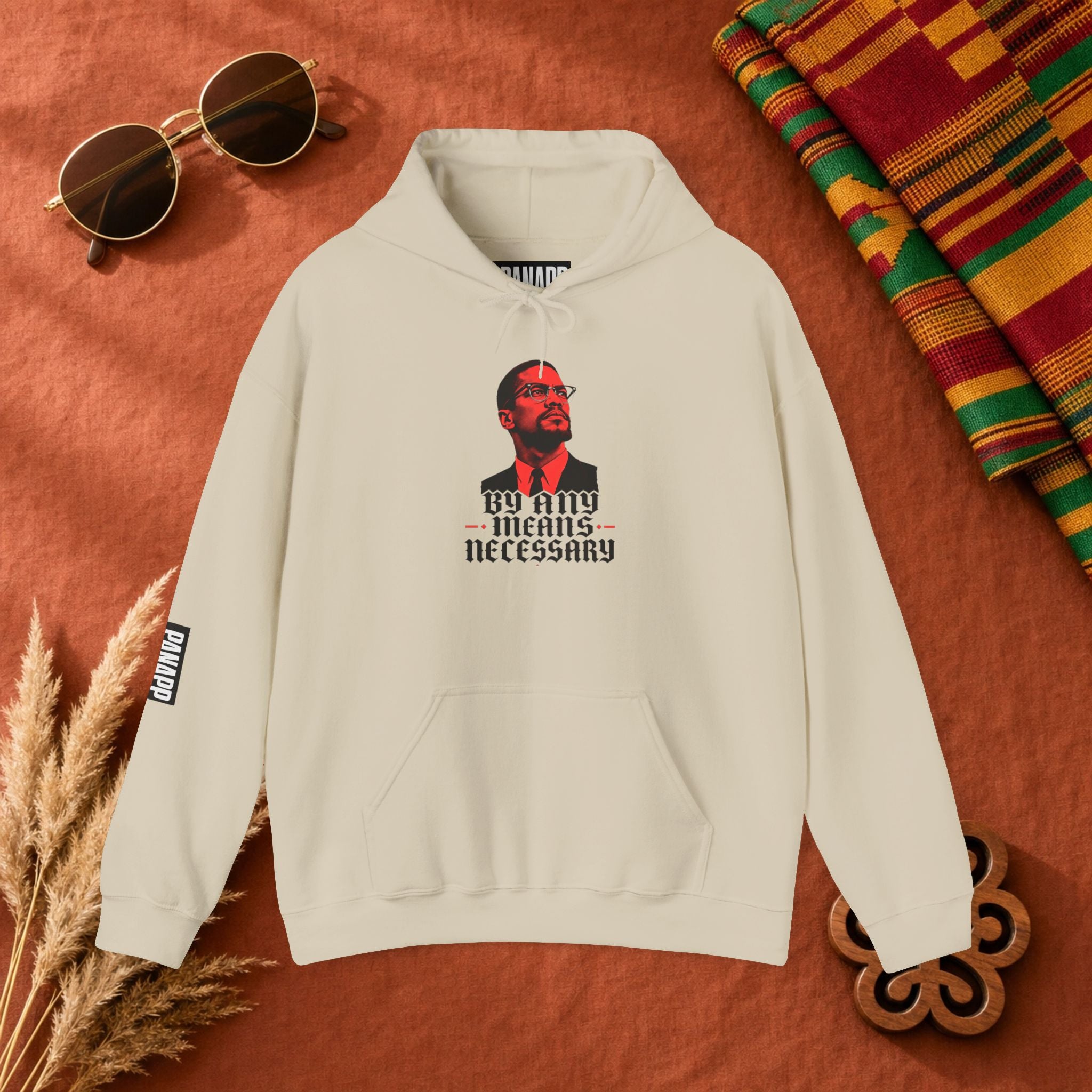 Hoodie — 'By Any Means Necessary' Graphic Pullover