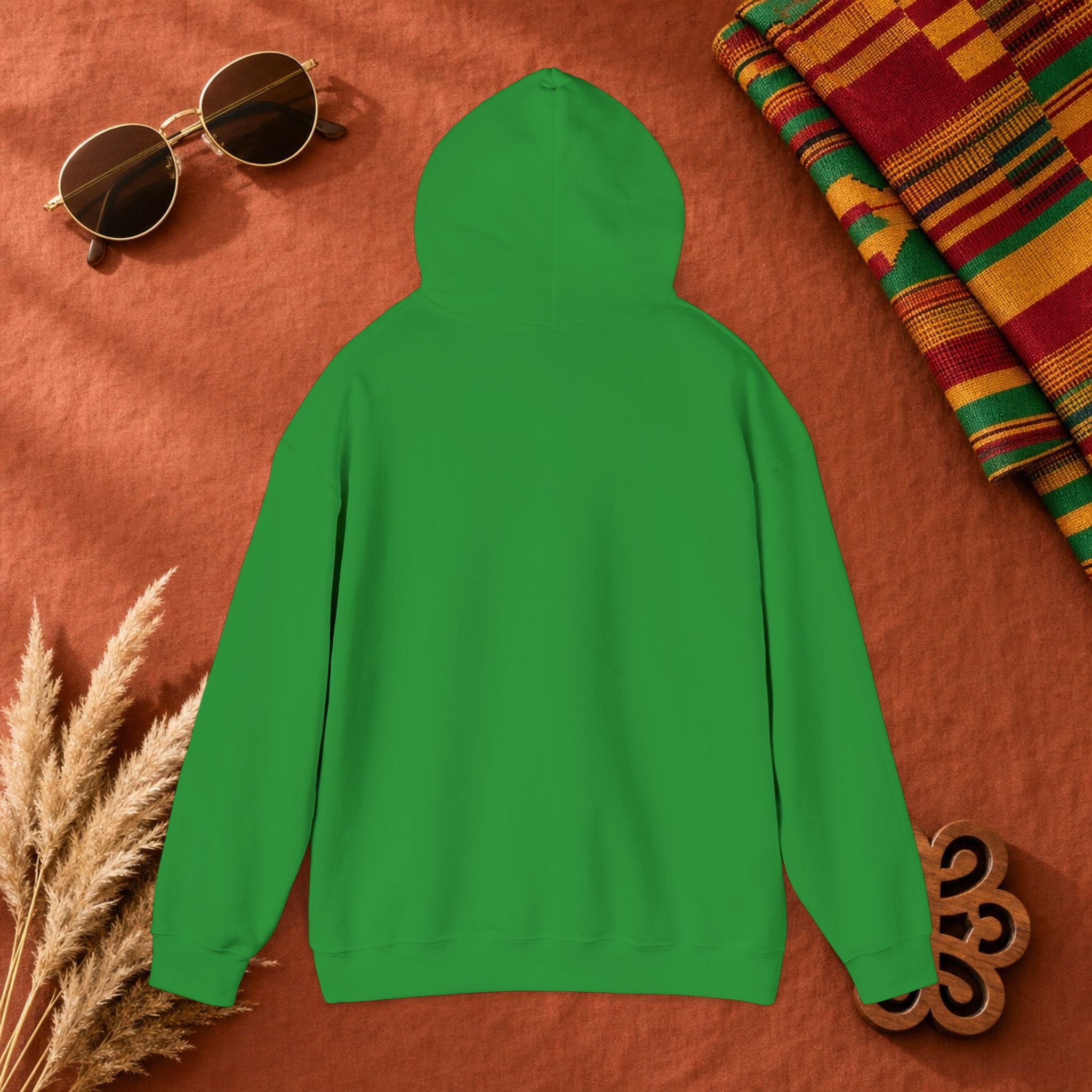 Hoodie — 'African Drum | The Beat Never Stopped Tee | Djembe Heartbeat Music Design