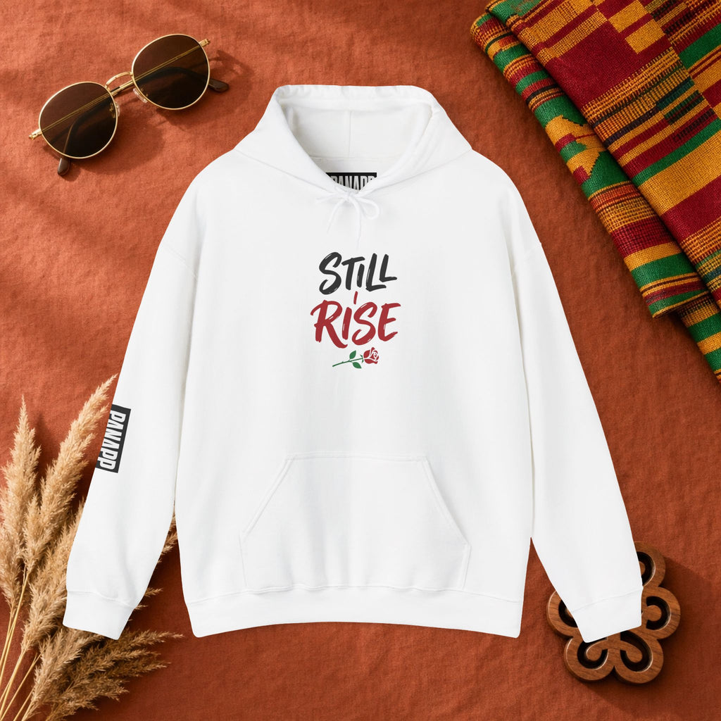 Still Rise Hoodie — Inspirational 'Still Rise' Rose Graphic Hooded Sweatshirt