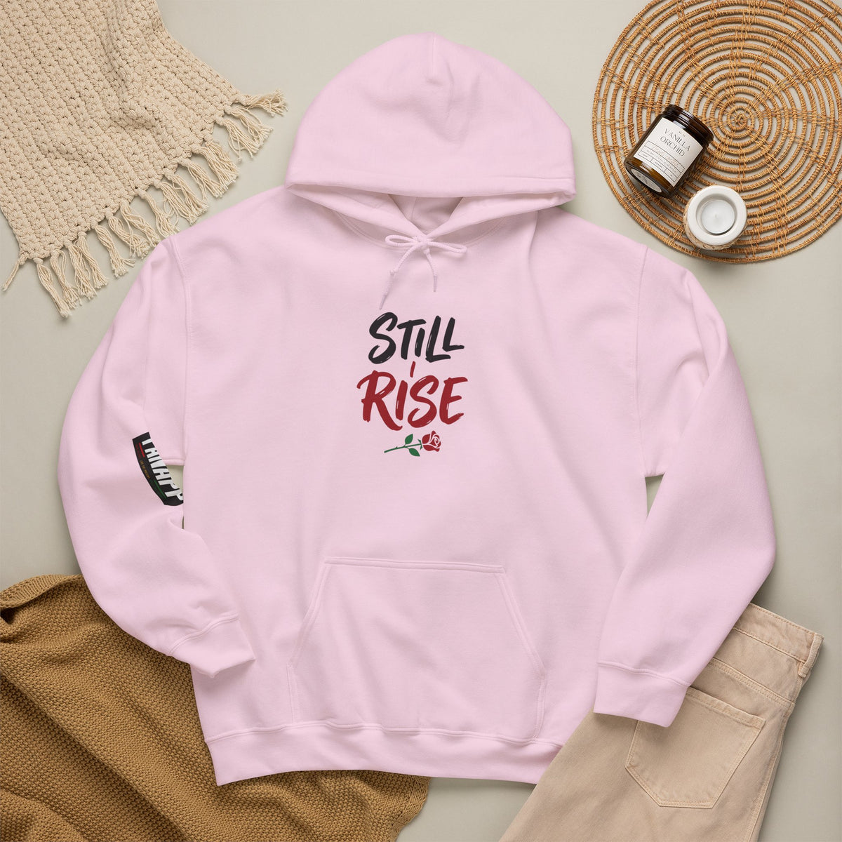 Still Rise Hoodie — Inspirational 'Still Rise' Rose Graphic Hooded Sweatshirt