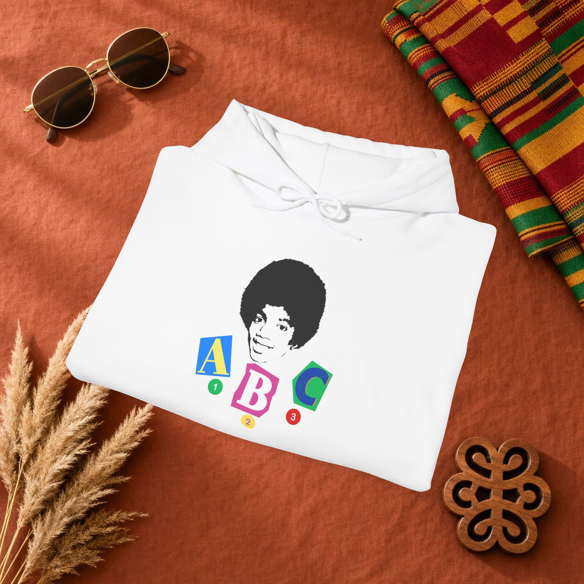Retro Afro Baby Blocks Hoodie — Vintage Black Baby ABC Graphic Sweatshirt