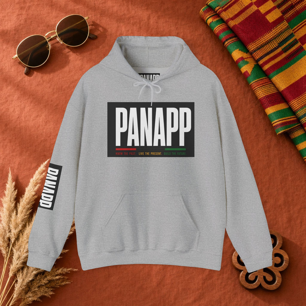 PANAPP Graphic Hoodie — Pan-African Apparel Pullover with Sleeve Logo
