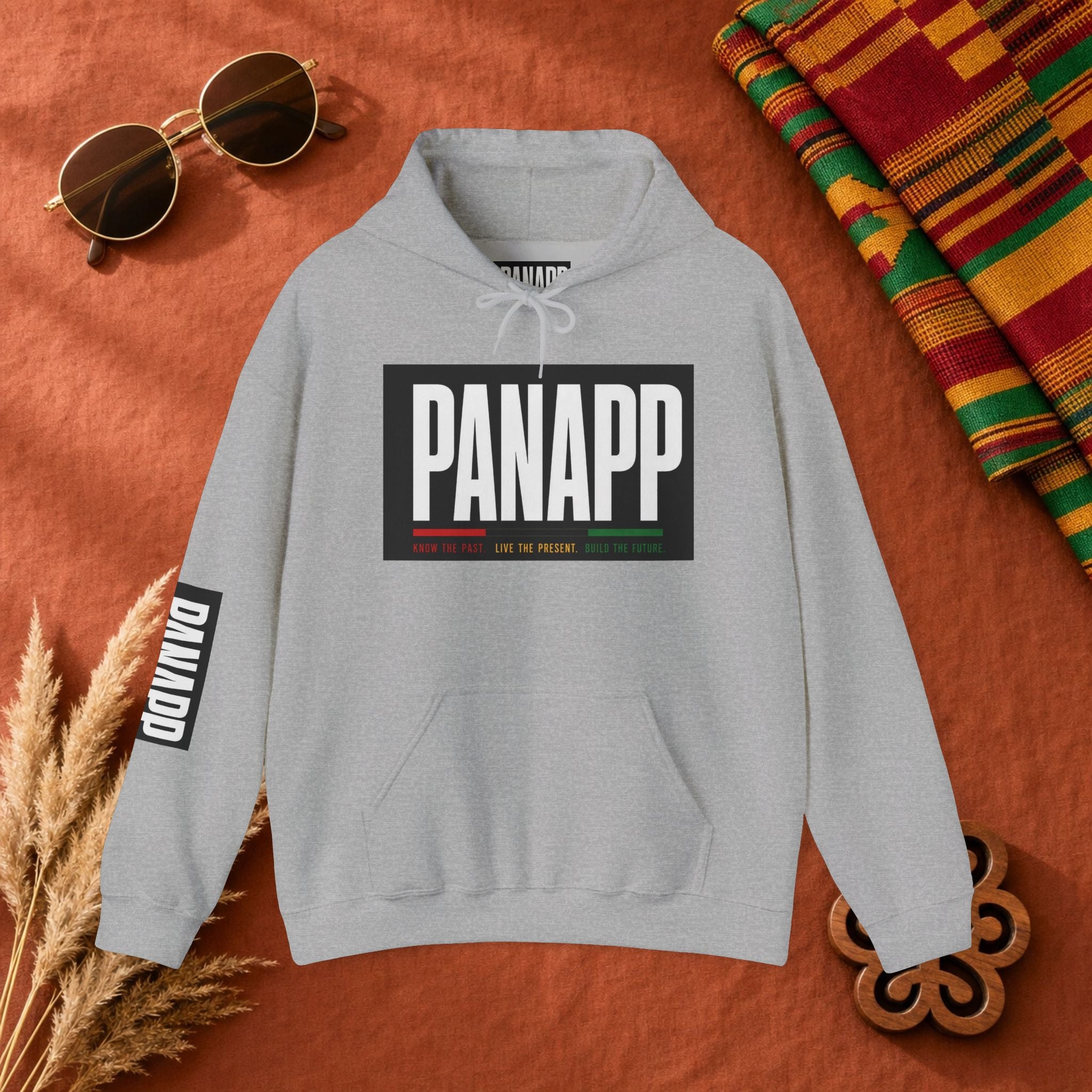 PANAPP Graphic Hoodie — Pan-African Apparel Pullover with Sleeve Logo