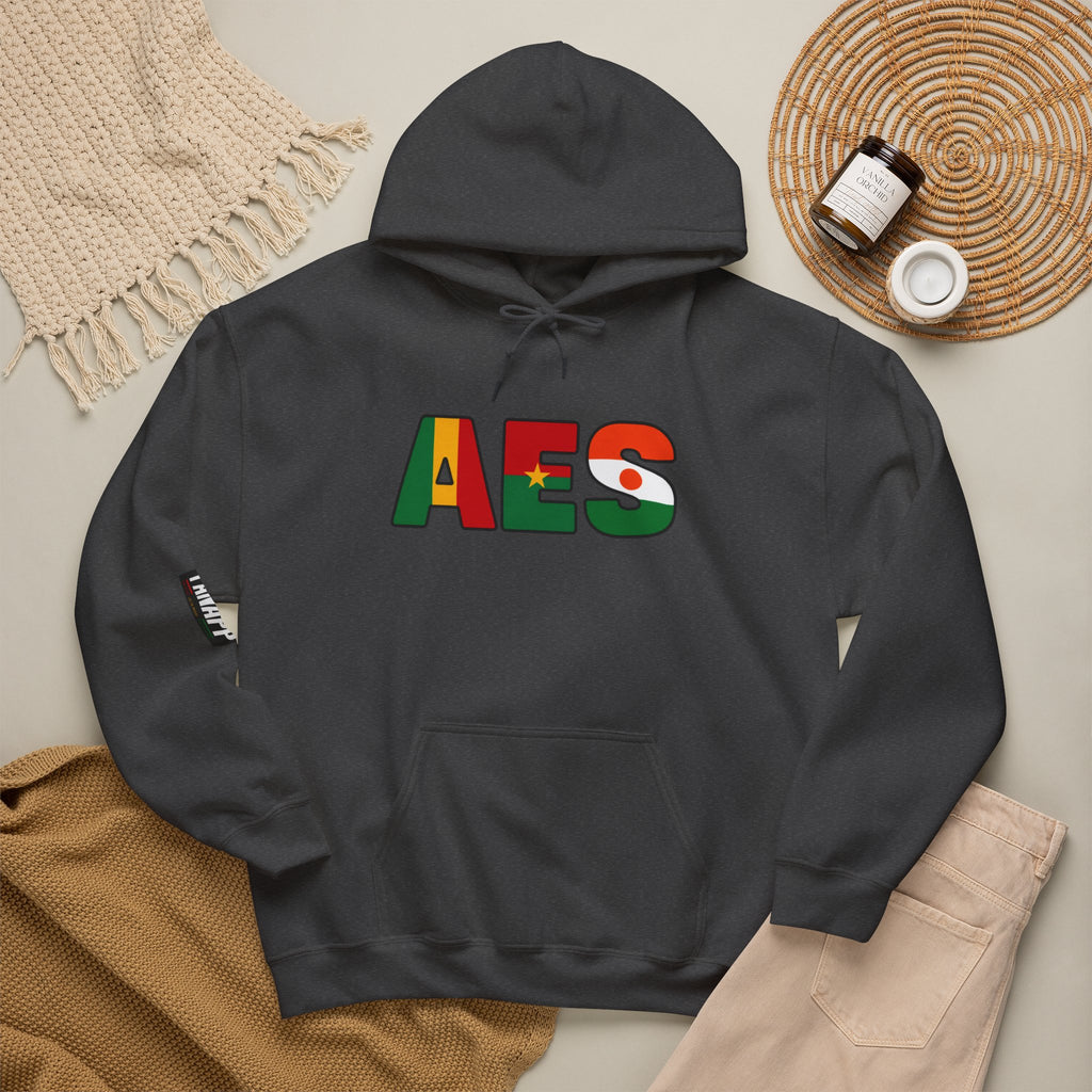 AES Flag Hoodie — Burkina Famos-Niger-Mali -West African Colors Pullover