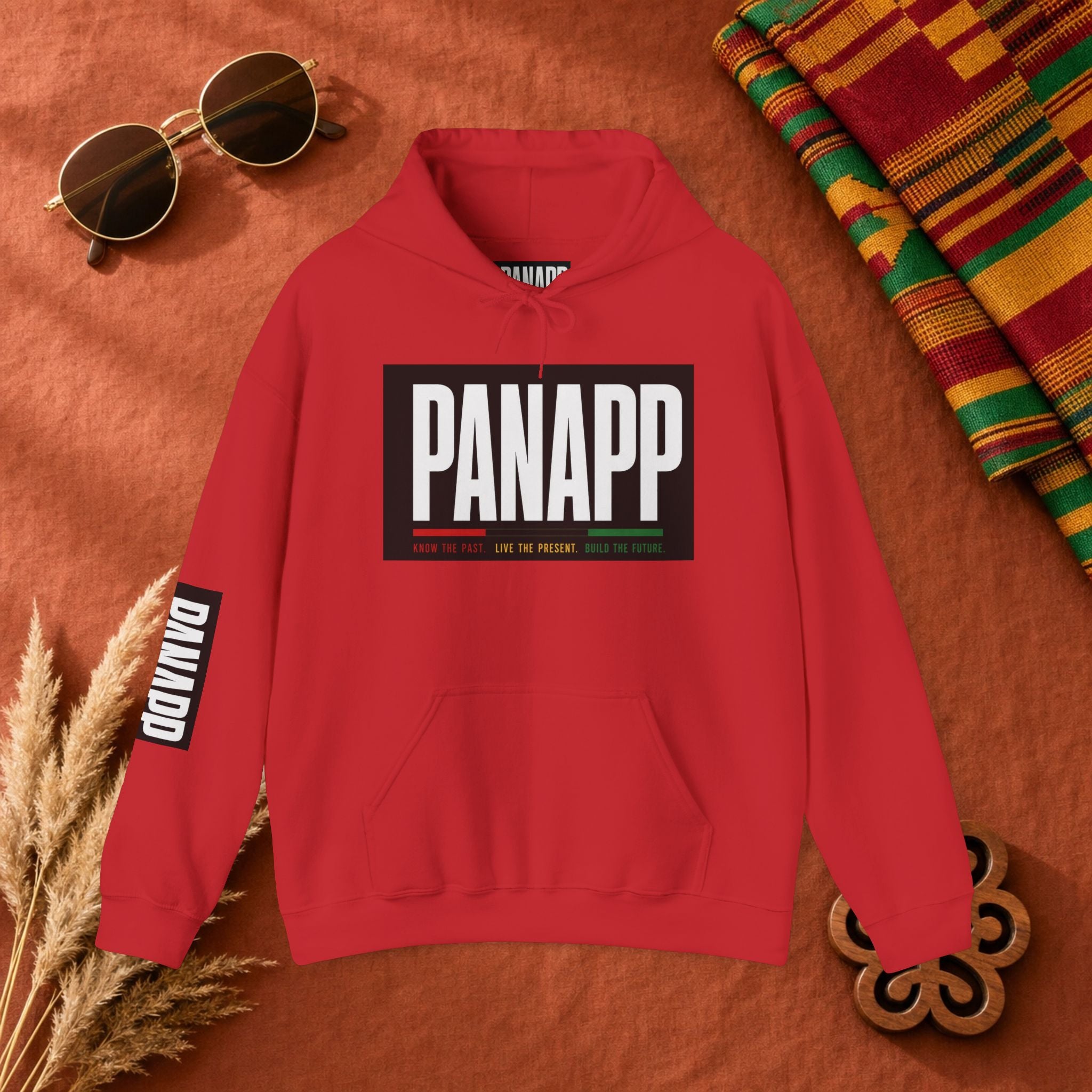 PANAPP Graphic Hoodie — Pan-African Apparel Pullover with Sleeve Logo