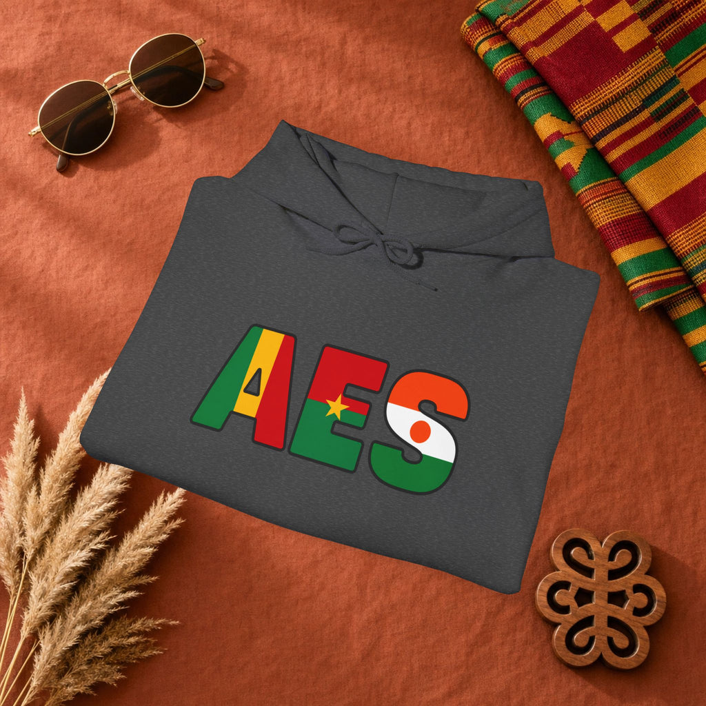 AES Flag Hoodie — Burkina Famos-Niger-Mali -West African Colors Pullover