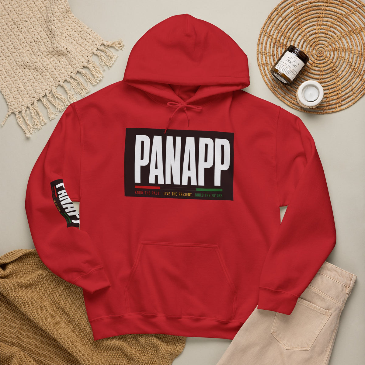 PANAPP Graphic Hoodie — Pan-African Apparel Pullover with Sleeve Logo