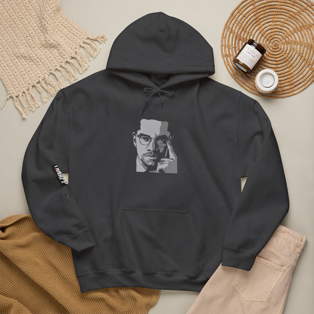 Black Leader Hoodie — Minimalist Monochrome Face Pullover