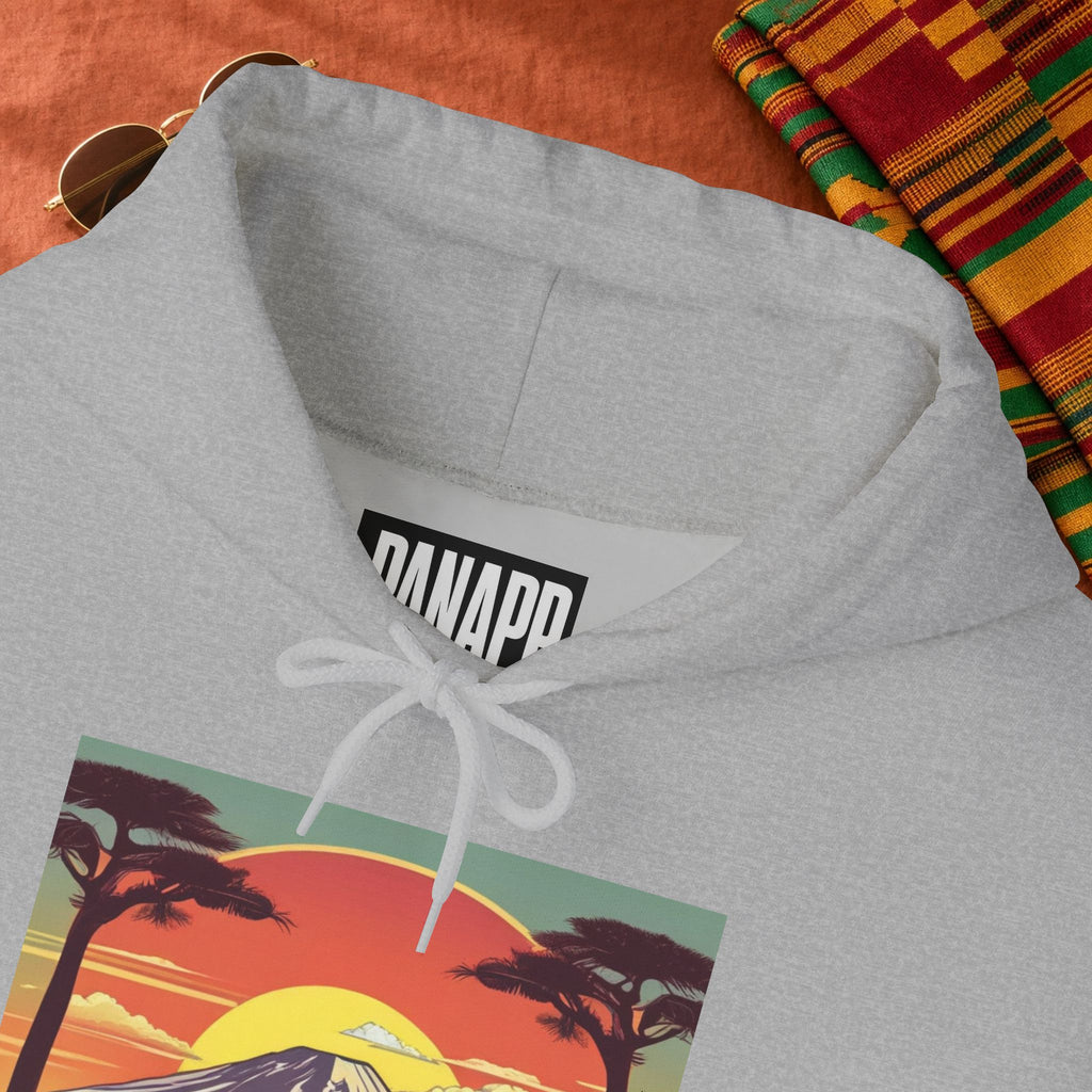 Kilimanjaro Graphic Hoodie — Retro Sunset Mountain Travel Sweatshirt