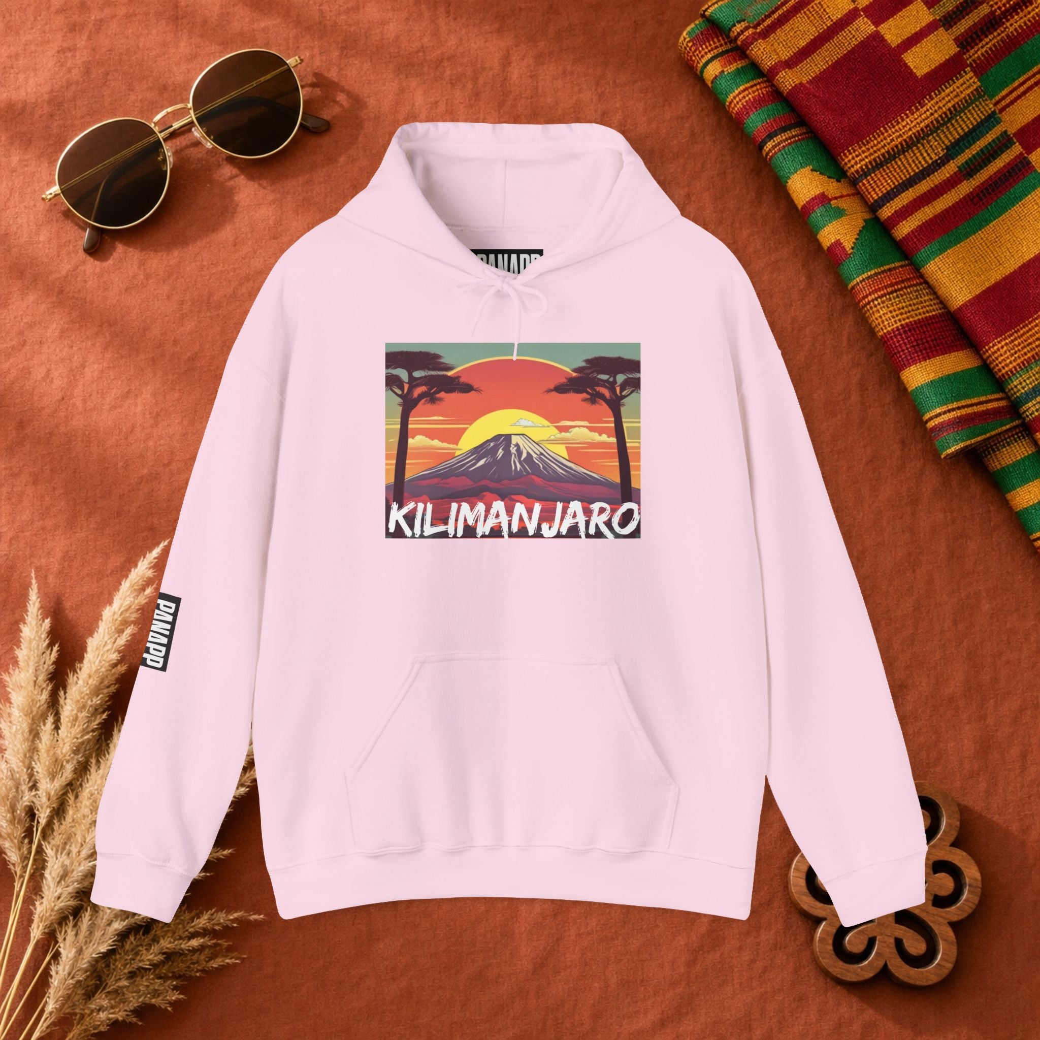 Kilimanjaro Graphic Hoodie — Retro Sunset Mountain Travel Sweatshirt