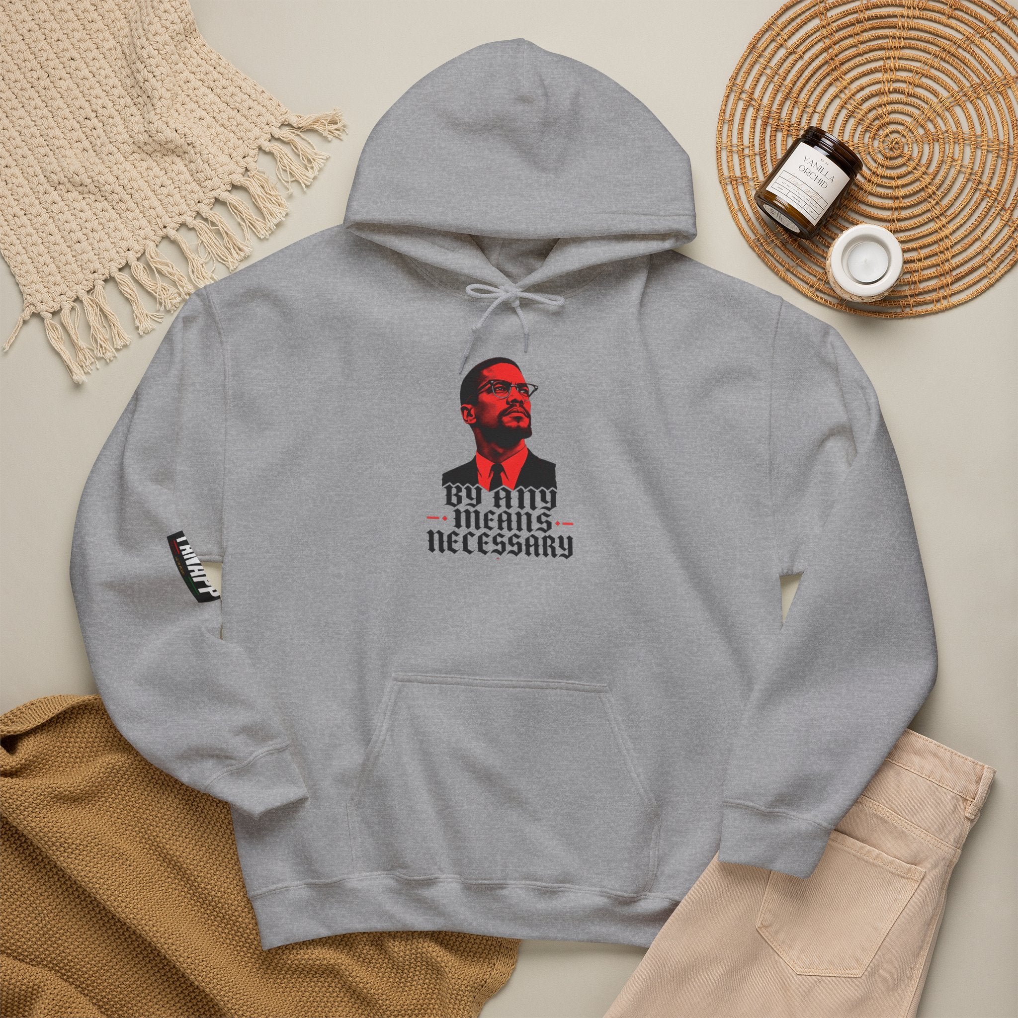 Hoodie — 'By Any Means Necessary' Graphic Pullover