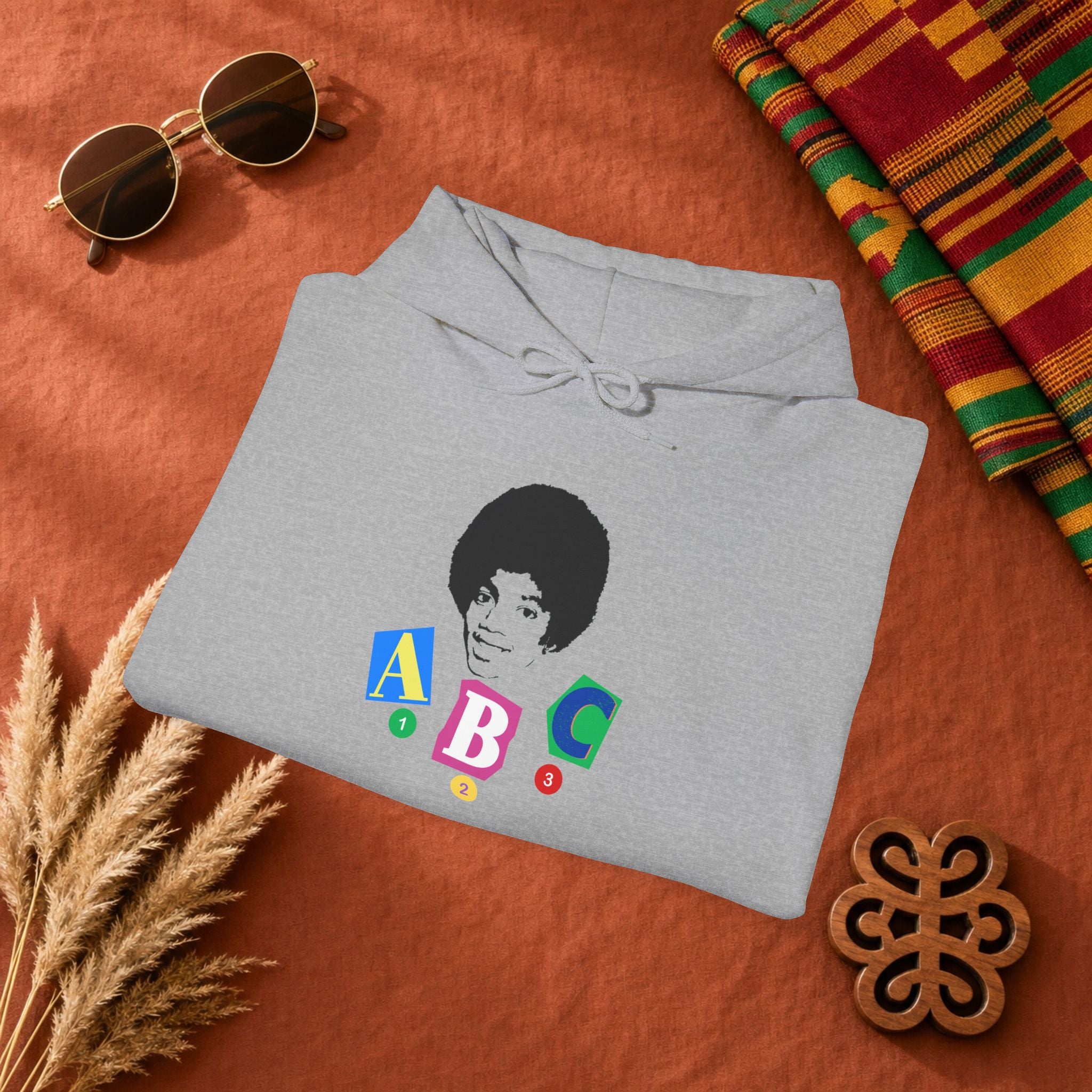 Retro Afro Baby Blocks Hoodie — Vintage Black Baby ABC Graphic Sweatshirt