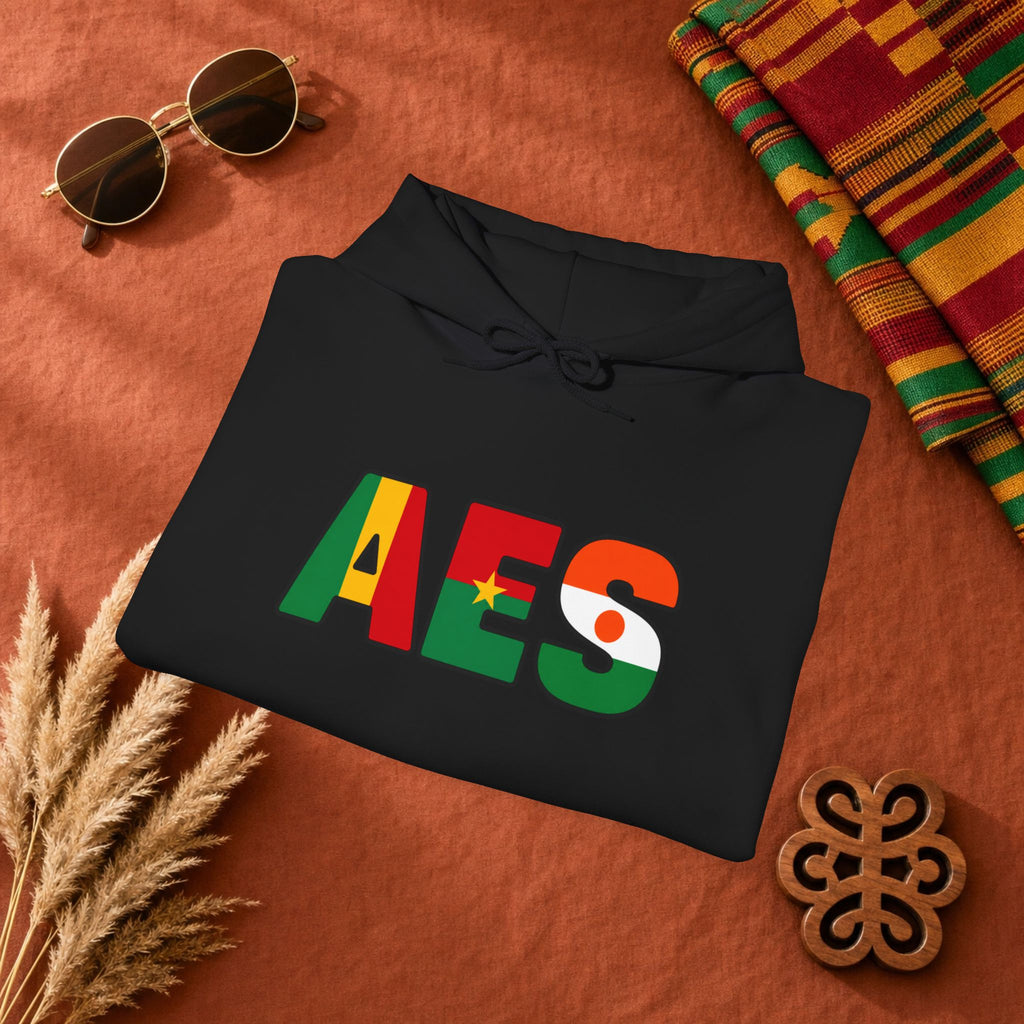 AES Flag Hoodie — Burkina Famos-Niger-Mali -West African Colors Pullover