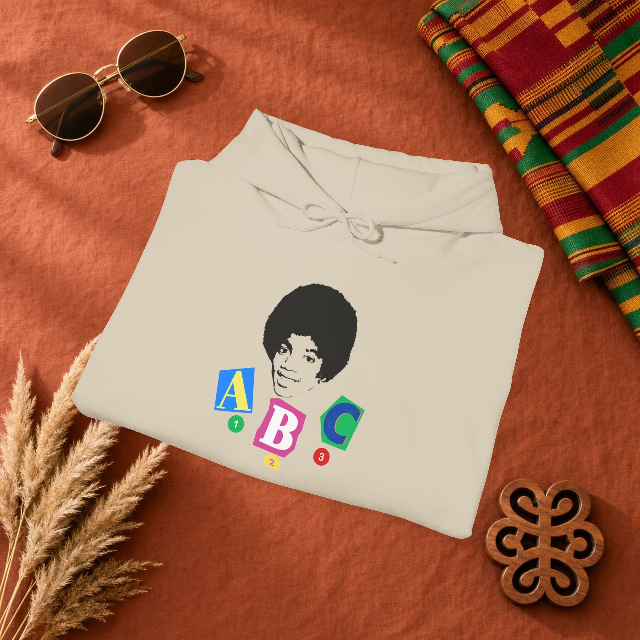 Retro Afro Baby Blocks Hoodie — Vintage Black Baby ABC Graphic Sweatshirt