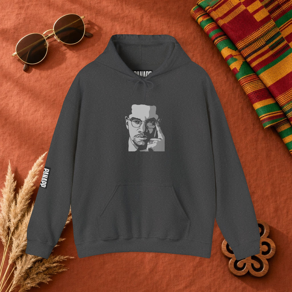 Black Leader Hoodie — Minimalist Monochrome Face Pullover